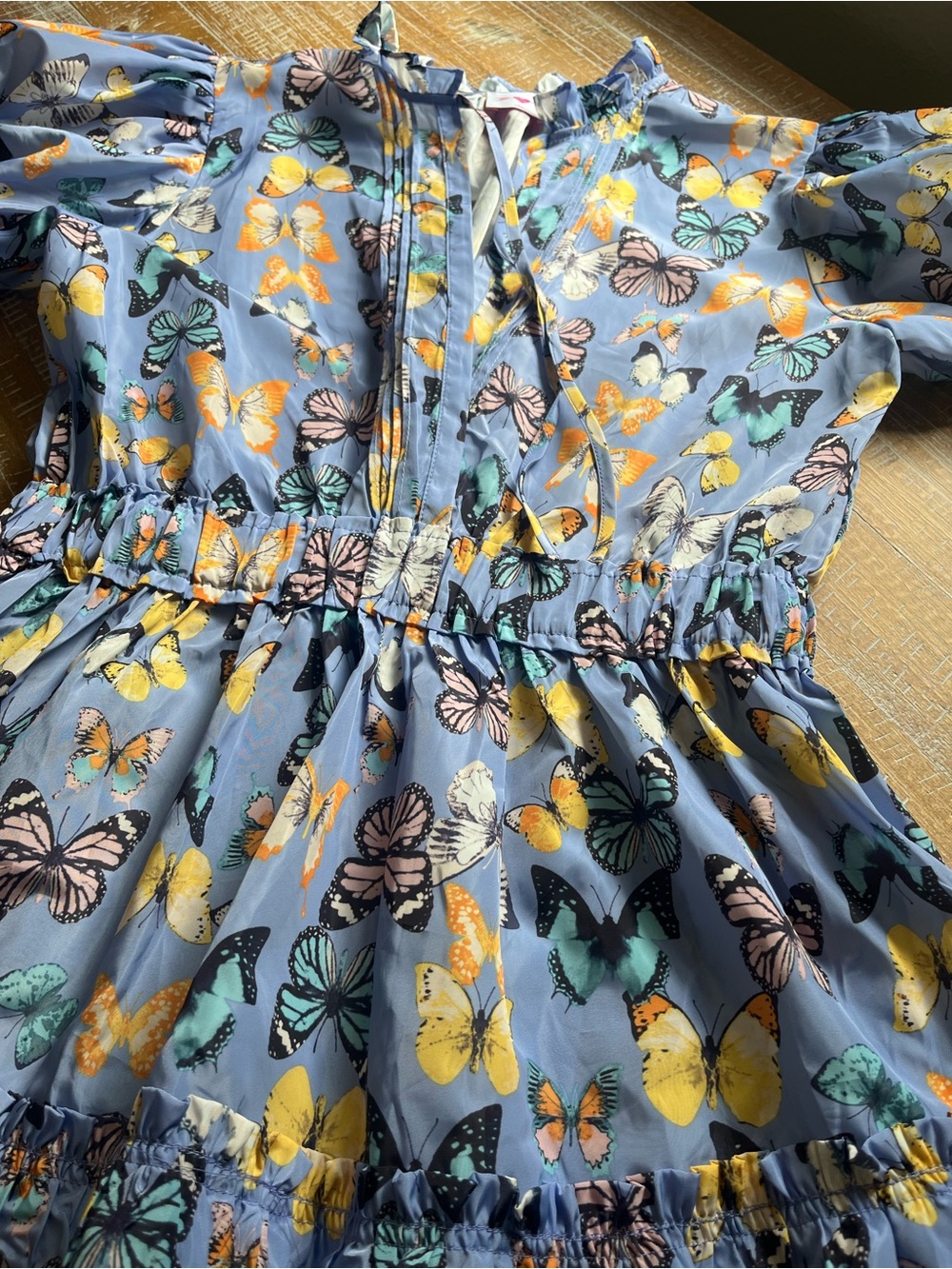 Buddy Love Women's Light Blue Butterfly Print Short Dress - Picture 4 of 8